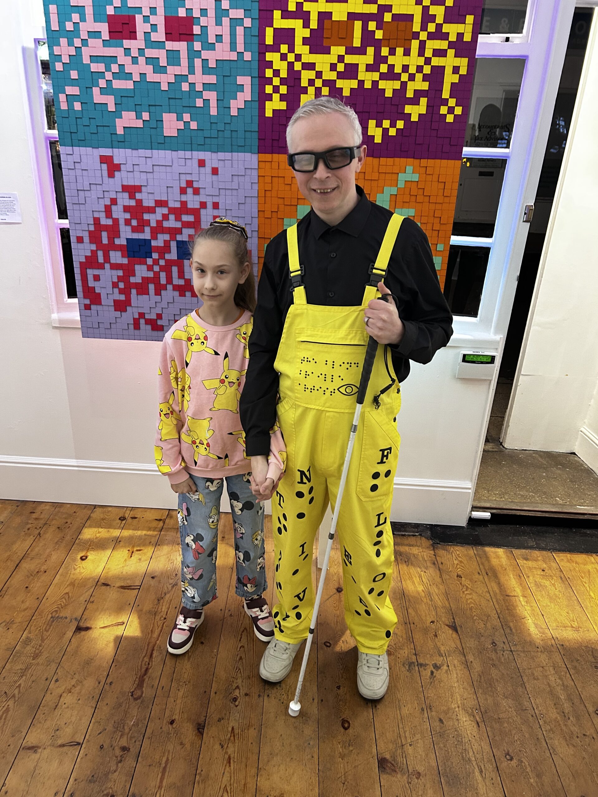Mr Dot with young fan