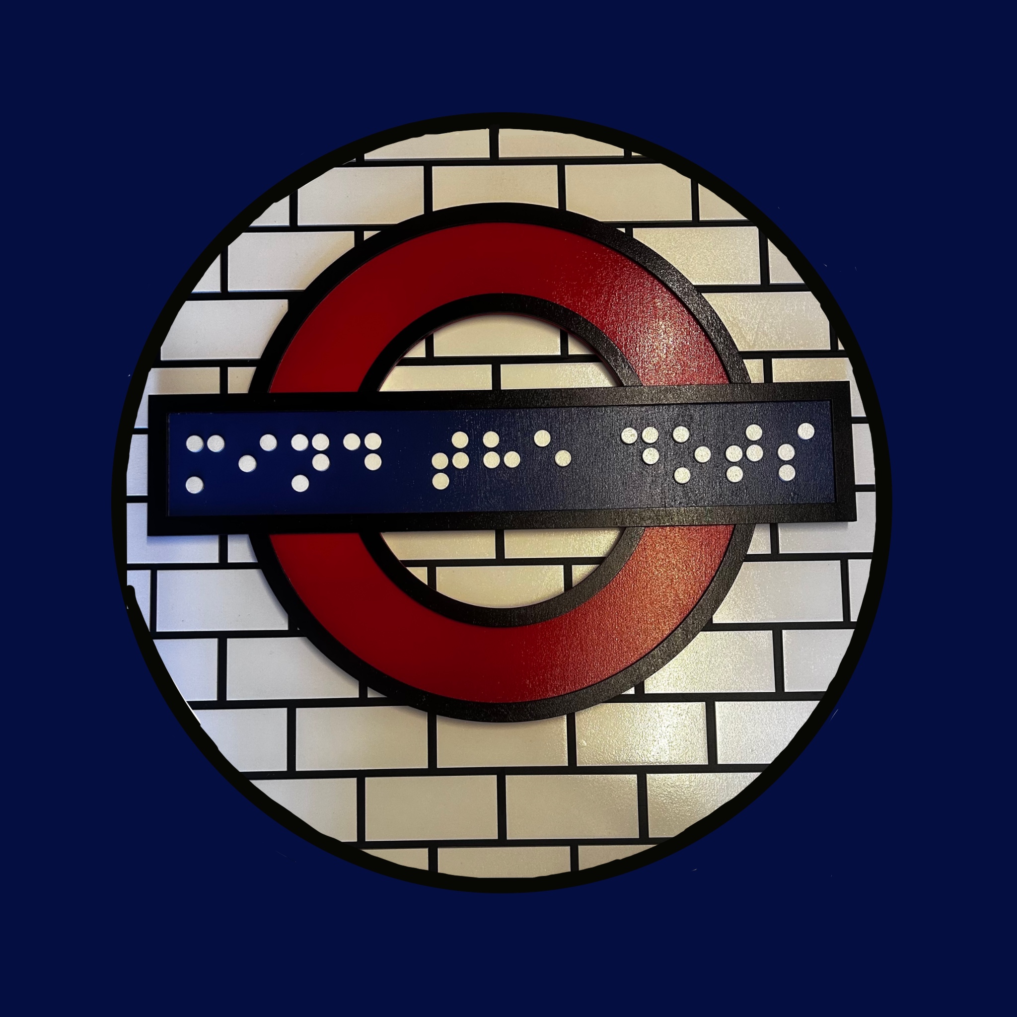 Braile art depicting the London Underground logo